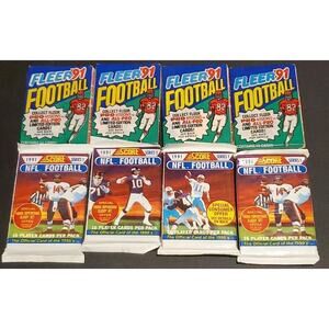 Fleer And Score NFL 1991 8 Pack Lot 4 Each